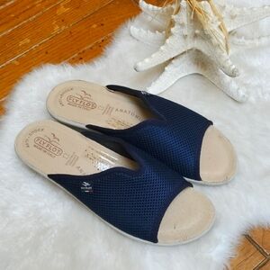 FLY FLOT Made Italy Cushioned Leather Mules for Casual Comfort Size 9